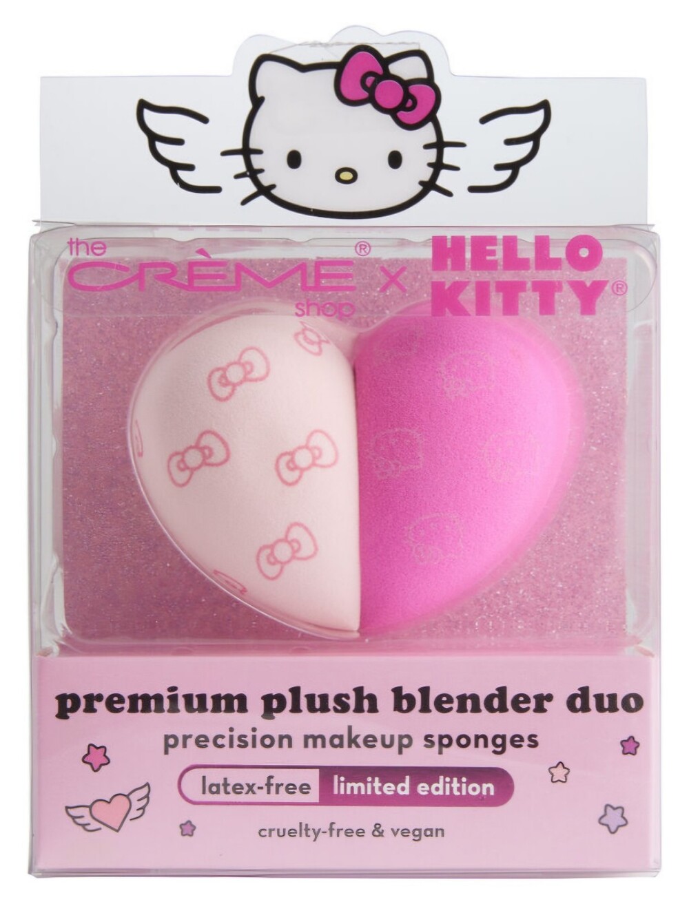 NIB Creme Shop X Hello Kitty Limited Edition Blender Duo Makeup Sponges Pink